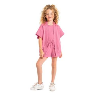 Imagem de Kimono Oversize Juvenil em Moletom Gloss, Rosa pink, 14