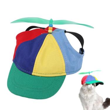 Imagem de Rrlihjgu Chapéu De Hélice Para Cães - Chapéu De Sol Com Hélice Removível - Proteção Solar Confortável Cores Do -Íris Para Cães Pequenos Gatos Festas De Verão Praia Jardim