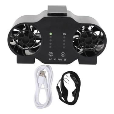 Imagem de Ventilador de clipe de cintura portátil super forte fluxo de ar 4 velocidades fã pessoal vestível usb recarregável fã de pescoço pendurado Função reversa para a frente para (16000mAh)