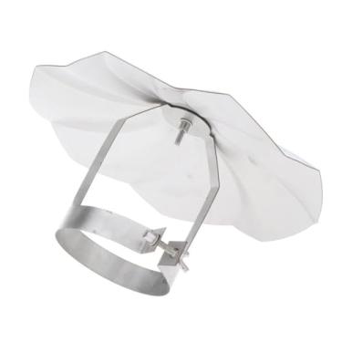 Imagem de Rrlihjgu Tampa do tubo de fogão, boné de chaminé - Cap de cone de telhado de aço inoxidável - Proteção de poeira de neve para combustão de lareira externa, parte externa do cano fogão