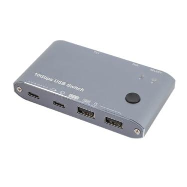 Imagem de Zopsc Switch USB 3.2 para 2 Computadores, 4 Porta USB C e um Hub Com Transferência de Dados de 10 Gbps, Comutador Remoto para PC, Laptop, Teclado, Mouse, Impressora