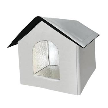 Imagem de Generic Casa para gatos ao ar livre, cama para gatos dobrável, fácil de montar, abrigo isolado para selvagens, Gray M