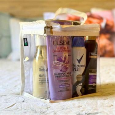 Imagem de Bolsa Feminina Transparente Necessaire De Maquiagem, Shampoo - BOM CLO