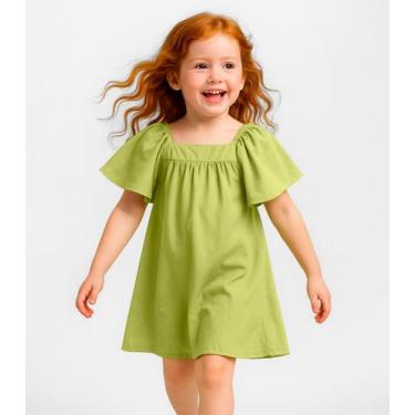 Imagem de Vestido Infantil em Viscose Infinita Cor Amarelo, 2, Amarelo