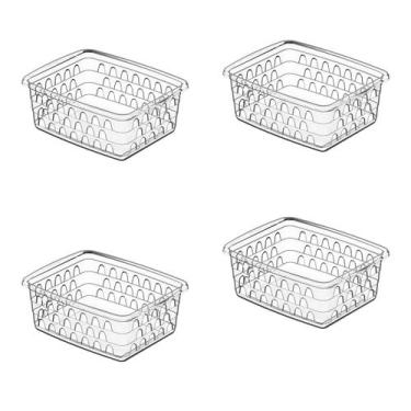 Imagem de Kit 4 Cesto Caixa Organizadora Multiuso Pequeno Transparente - Uninjet