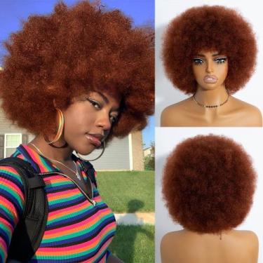 Imagem de Peruca Rebecca Q Afro Human Hair 70s Short Afro Kinky Curly
