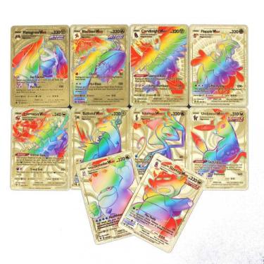 Imagem de Deck de Cartas de Pokémon Cartinhas Rainbow de Prata e Ouro Impermeáve