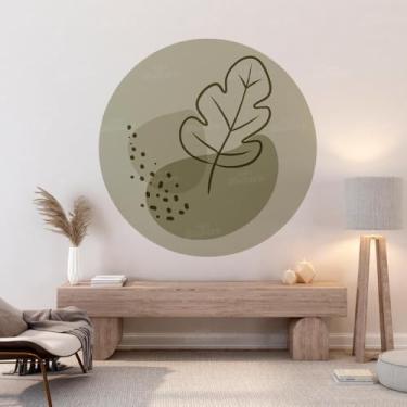 Imagem de Adesivo Círculo Decorativo Boho 04 Com Plantas Linha Abstrata Estilo Contemporâneo Ideal Para Parede De Sala Quarto Escritório Ambientes Neutros