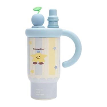 Imagem de YWJLQH Copo térmico de 800 ml com alça, portátil, reutilizável, para garrafa de água, aço inoxidável, para academia, viagens, casa, escritório, Estrela Azul