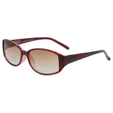 Imagem de In Style Eyes Óculos de sol bifocais com lentes coloridas elegantes - armação completa, armação oblonga, lentes não polarizadas - Borgonha - 1,25x