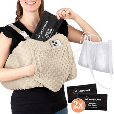 Imagem de MOYOAMA Almofada pós-mastectomia com pacotes de gel e bolsa de banho - recuperação após cirurgia de câncer de mama, aumento de mama - travesseiro leve pós-cirurgia com 5 bolsos embutidos para apoiar a