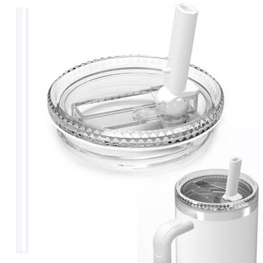 Imagem de Substituição de 1,134 g para acessórios de copo Stanley Quencher H2.0, tampa flip de canudo para copo Stanley, design à prova de derramamento, material resistente ao calor de alta qualidade (branco