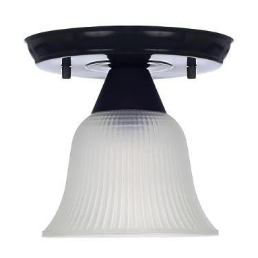 Imagem de Plafon Cupula Prismatica Minimalista Moderno Sino de Teto Fabriluz Preto para Quarto Sala Cozinha Elegante