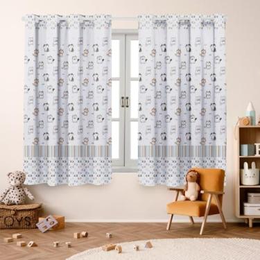 Imagem de Cortina Infantil Estampada, 2,00x1,50m, Poliéster, para Quarto de Menina ou Menino, Decorativa (GATINHO)