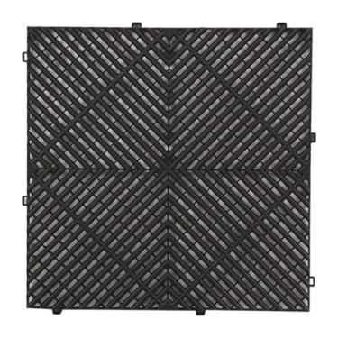 Imagem de Baoblaze Tapete de drenagem interligado, piso de ladrilho, tapete de almofada modular antiderrapante para áreas internas e externas de RV e animais de, Preto