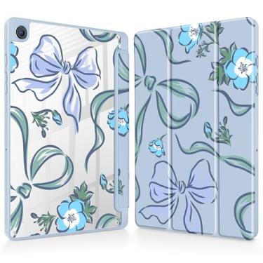 Imagem de Mektron Capa para Samsung Galaxy Tab A9+/A9 Plus 27.9 cm modelo 2024 (SM-X210/X216/X218) com suporte para caneta S, capa fina transparente + suporte de três dobras + despertar/hibernar automaticamente