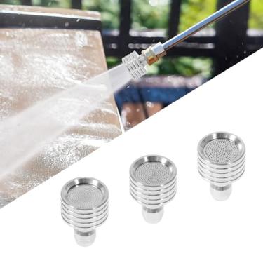 Imagem de Bico de pulverização de 3 peças com pontas de lavadora de pressão, irrigador de cabeça de chuveiro com adaptador de conector rápido de 0,3/10.2 cm para lavadora de energia, aço inoxidável 0,3/0,5/0,5