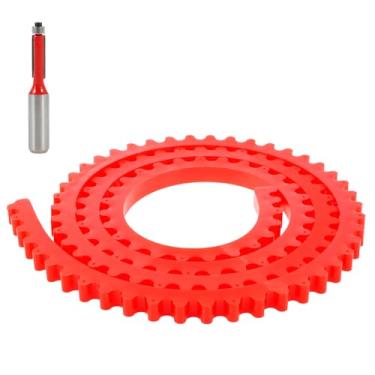 Imagem de Tira de perfil para marcenaria, tira de plástico para modelar curvas flexíveis de 190 cm com raspador, reutilizável, rebote, contorno, modelagem, tira para modelar curvas complicadas ZJMCAJY (gules)