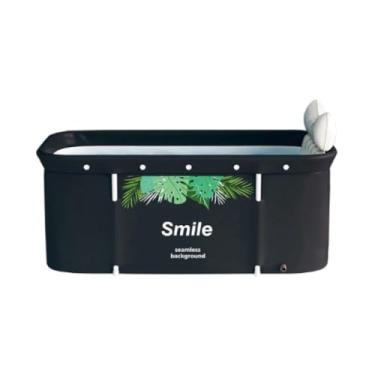 Imagem de Banheira Ofurô Dobrável Portátil Retangular PVC Com Encosto Inflável (smile)