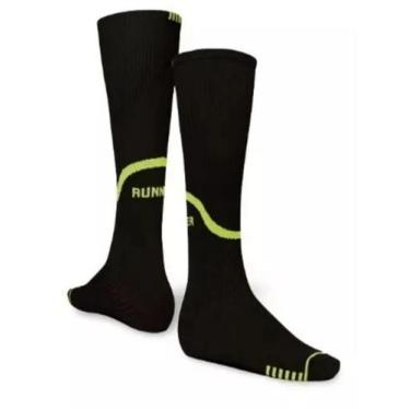 Imagem de MEIA ESPORTIVA 3/4 SELENE COMPRESSÃO CORRIDA exercício funcional, Pret