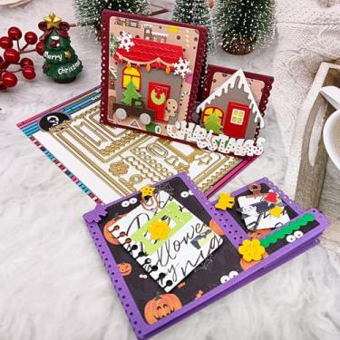 Imagem de Alinacutle Corte de metal de Halloween cortado para embalagem de presente, papel artesanal, fazer cartões, faça você mesmo, álbuns, álbuns e decoração de presentes de férias (cartão de pasta Z)