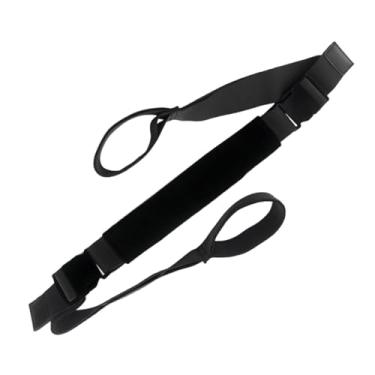 Imagem de Colaxi Cinto de alongamento de ioga, versátil, dança, fitness, elástico, flexibilidade, ajustável, leve, para casa, pilates, academia, faixa elástica, Preto