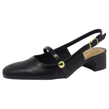 Imagem de Sapato Slingback Feminino Conforto Salto Baixo Comfortflex