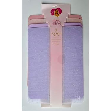 Imagem de Tapetes de corte, 33 x 24 cm, conjunto com 4, suporte texturizado, lavável na lava-louças, rosa e roxo