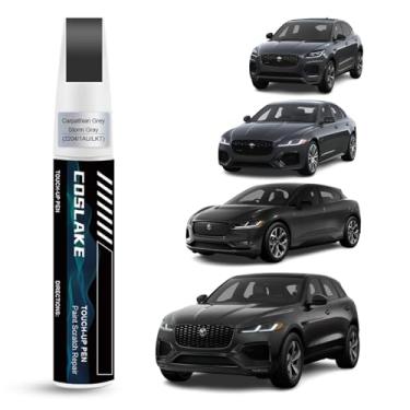 Imagem de COSLAKE Tinta de retoque de carro (cinza cárpato/cinza tempestade (2204/1AU/LKT)) para Jaguar, kit de reparo de arranhões de pintura de carro, solução rápida e fácil de reparar, caneta removedor de