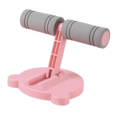 Imagem de oshhni Barra para abdominais, equipamento de treinamento abdominal com ventosa forte, treino doméstico, dobrável, para construção muscular, auxiliar portátil, Orelhas Fofas Rosa