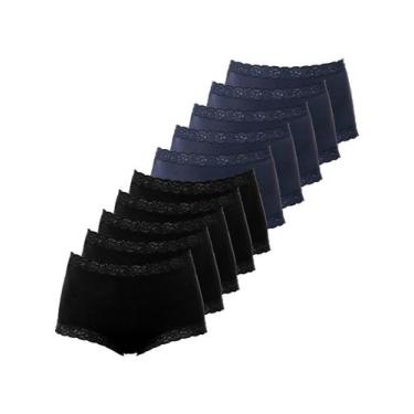 Imagem de Kit com 10 Calcinhas Alta Safira Demillus 57330 Colorido, Preto, EG