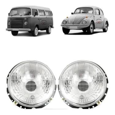 Imagem de Par farol fusca kombi passat lente de vidro esq/dir novo