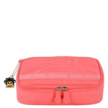 Imagem de Estojo paul frank t03 neon papaya c/ divisória e bolso com zíper