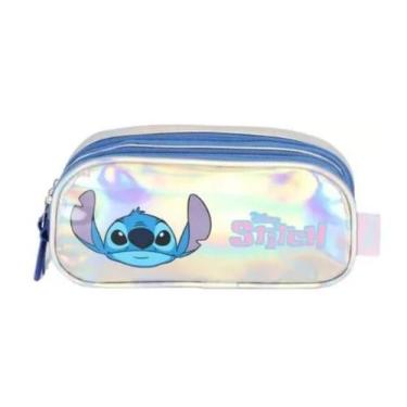 Imagem de Estojo Escolar Juvenil Holográfico Stitch Luxcel Triplo 41685