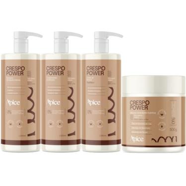 Imagem de Kit Apice Power Cachos 4Abc Shampoo 1L Condicionador 1L Creme de Pentear 1L Máscara 500g