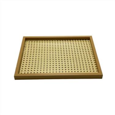 Imagem de Bandeja Decorativa Madeira Retangular MDF Vidro Escritório