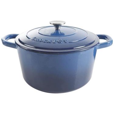 Imagem de Panela de Ferro Fundido 7 Litros Forno Holandês Esmaltado e Antiaderente, Safira, CROCK POT 69145.02, Azul