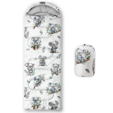 Imagem de AILONEN Lindos sacos de dormir para acampamento Koala, clima quente e frio, leve, impermeável, sacos de dormir para adultos, crianças, viagens e ao ar livre, equipamentos de acampamento