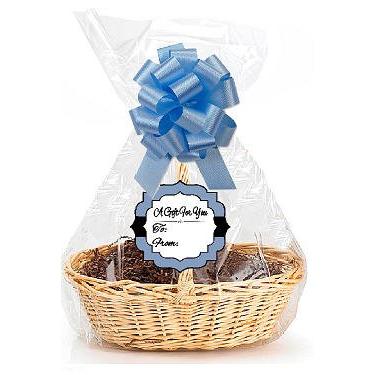 Imagem de Pacote com 2 sacos de celofane azul claro para violoncelo/laços/cesta de presente jumbo sacos planos 76 cm x 101 cm