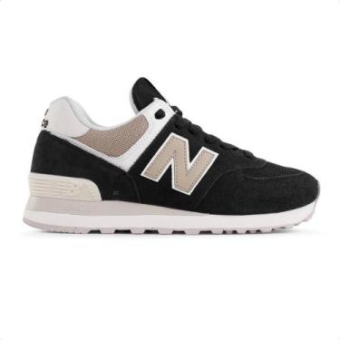 Imagem de Tênis New Balance 574 V2 Feminino, Preto, Bege, 38