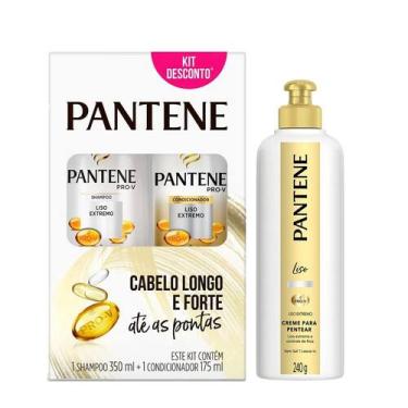 Imagem de Kit Pantene Liso Extremo Shampoo 350ml + Condicionador 175ml + Creme P