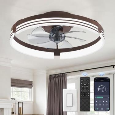 Imagem de Ventilador de teto ZMISHIBO 20" LED Light 6 Velocidades Remoto 120V
