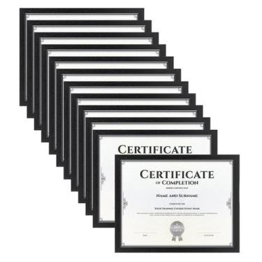 Imagem de Porta-retratos HORLIMER 8,5x11 preto, conjunto de 12 para parede/mesa