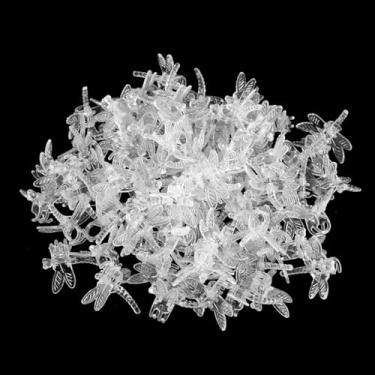 Imagem de KIMISS Clipe de Clipe de de Orquídea, Ferramentas de Jardim de 100pcs, Plástico Forte, Suporta Videiras Sem Danos, Mini Talos Transparentes para Flores (Branco transparente)