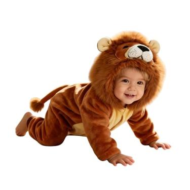 Imagem de Seawhisper Fantasia de leão infantil menino rei animal macacão de Halloween 12-18 meses 18-24 meses 2 anos 3 anos 4 5 6 7 9