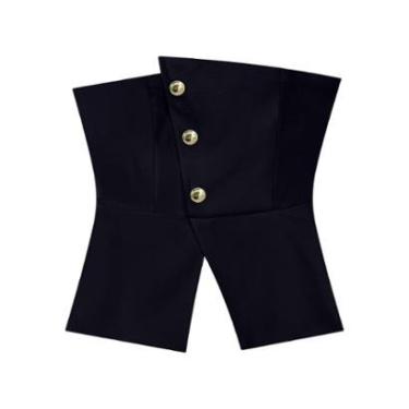 Imagem de Blusa Assimétrica Sem Mangas Com Botões E Zíper-Feminino