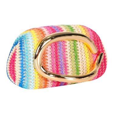Imagem de Bolsa clutch de palha colorida bolsa de verão para noite bolsas de praia de tecido para mulheres, bolsas de mão de casamento, férias, bolsas elegantes para festa, formatura