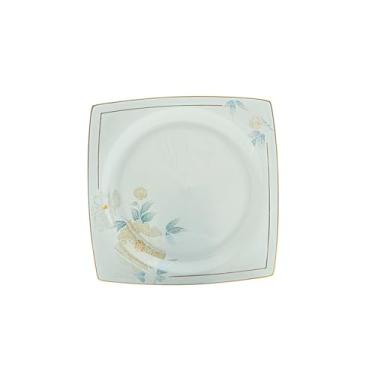 Imagem de Pratos redondos domésticos frescos de cerâmica estilo nórdico requintado e prático prato quadrado silencioso