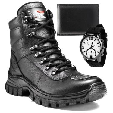 Imagem de Kit Bota Adventure Casual Masculina com Carteira e Relógio-Masculino