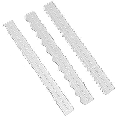 Imagem de Generic Régua de borda irregular, régua de artesanato de aço carbono de 21 cm para gravação, cortes, fabricação de cartões e ferramentas de bricolage (3 estilos)